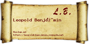 Leopold Benjámin névjegykártya