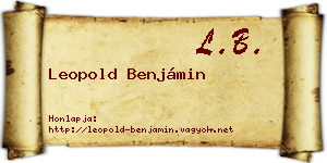Leopold Benjámin névjegykártya